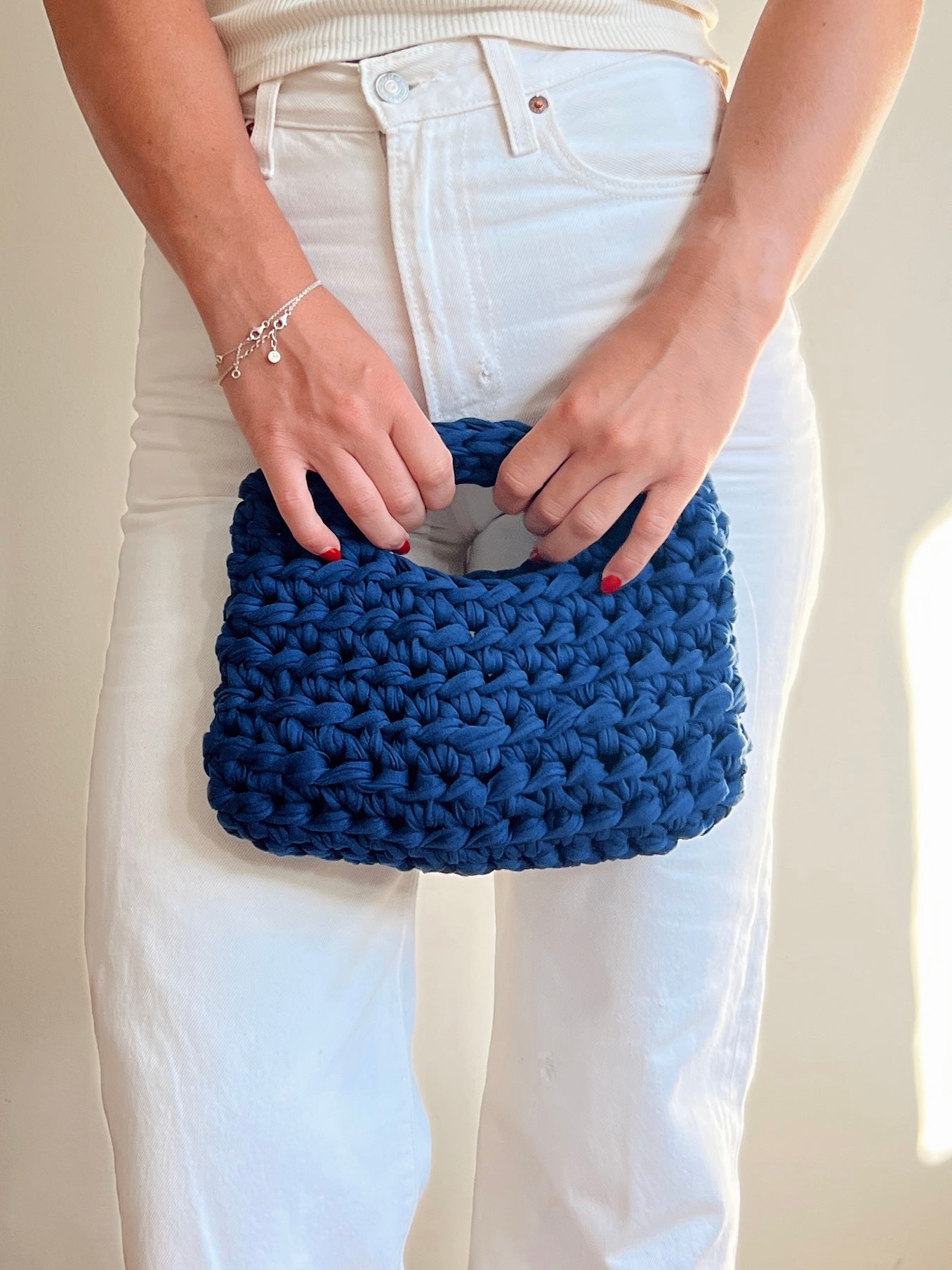 Mini basket bag - blueberry
