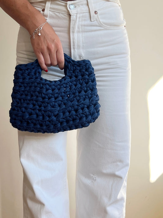 Mini basket bag - blueberry